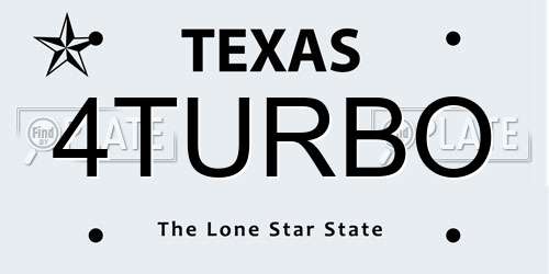 4TURBO Texas License Plate