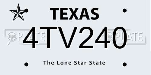 4TV240 Texas License Plate