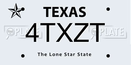 4TXZT Texas License Plate