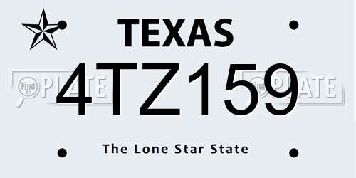 4TZ159 Texas License Plate