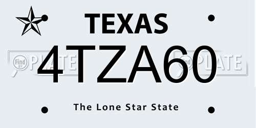 4TZA60 Texas License Plate