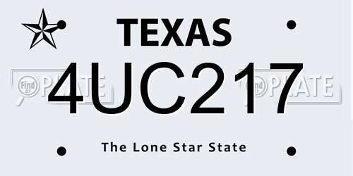 4UC217 Texas License Plate