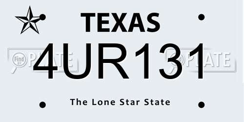 4UR131 Texas License Plate