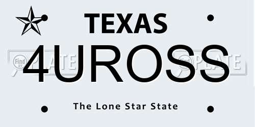 4UROSS Texas License Plate