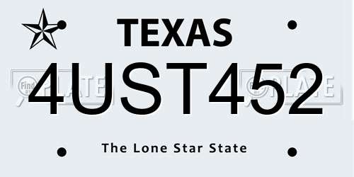 4UST452 Texas License Plate