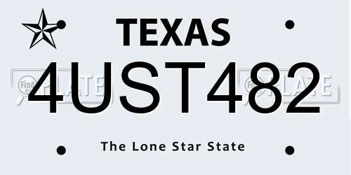 4UST482 Texas License Plate