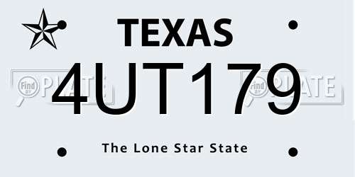 4UT179 Texas License Plate