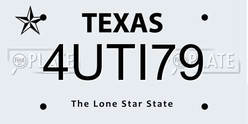 4UTI79 Texas License Plate