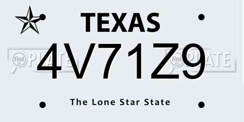 4V71Z9 Texas License Plate