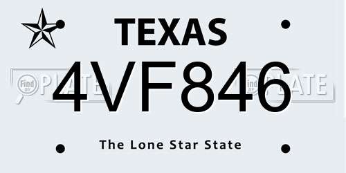 4VF846 Texas License Plate