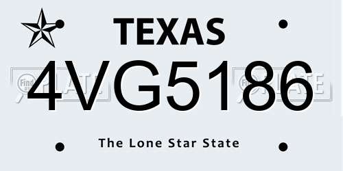 4VG5186 Texas License Plate