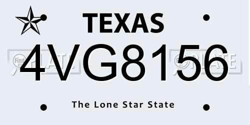 4VG8156 Texas License Plate