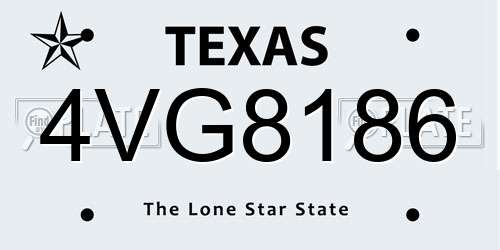 4VG8186 Texas License Plate