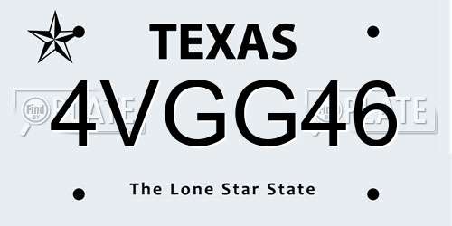 4VGG46 Texas License Plate