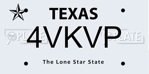 4VKVP Texas License Plate