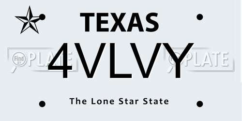 4VLVY Texas License Plate