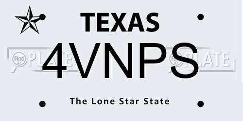 4VNPS Texas License Plate