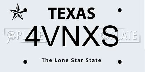 4VNXS Texas License Plate