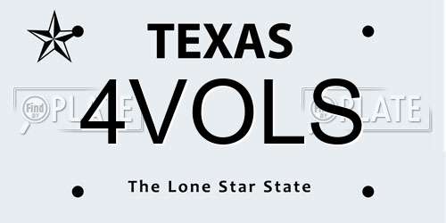4VOLS Texas License Plate