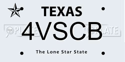 4VSCB Texas License Plate