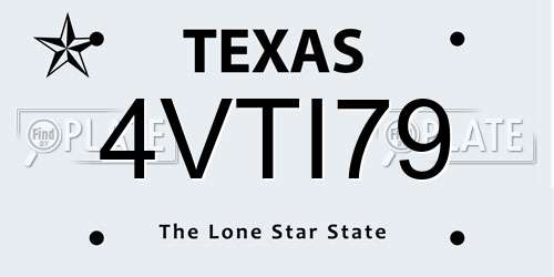 4VTI79 Texas License Plate