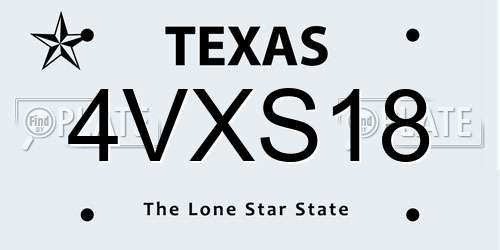 4VXS18 Texas License Plate