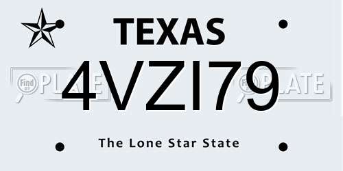 4VZI79 Texas License Plate