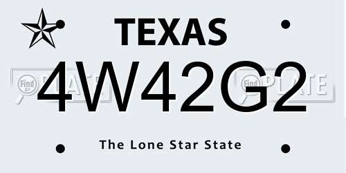 4W42G2 Texas License Plate