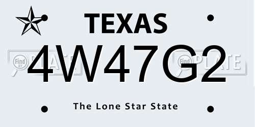 4W47G2 Texas License Plate