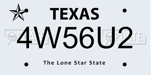 4W56U2 Texas License Plate