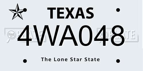 4WA048 Texas License Plate