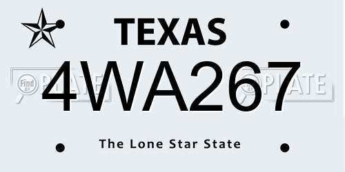 4WA267 Texas License Plate