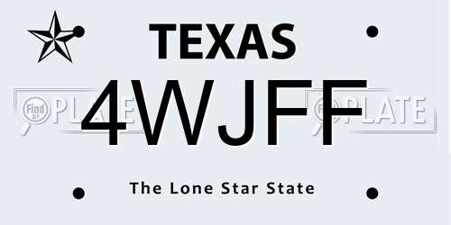 4WJFF Texas License Plate