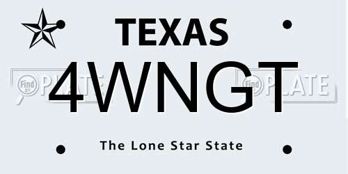 4WNGT Texas License Plate