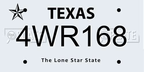 4WR168 Texas License Plate