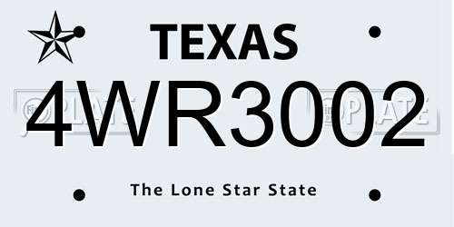 4WR3002 Texas License Plate