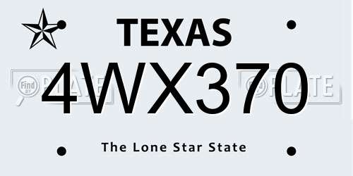 4WX370 Texas License Plate