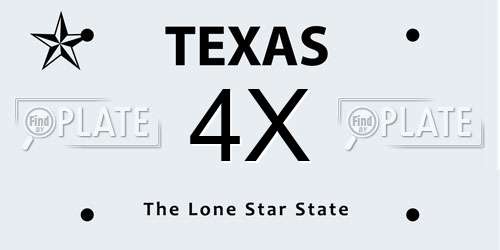4X Texas License Plate