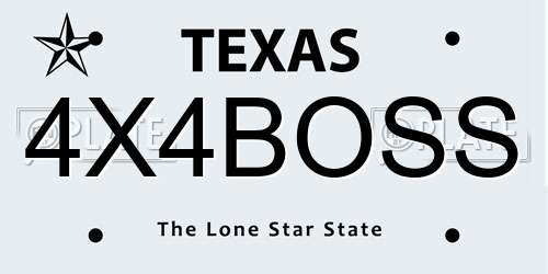 4X4BOSS Texas License Plate