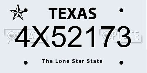 4X52173 Texas License Plate