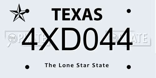 4XD044 Texas License Plate
