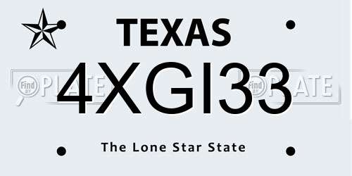 4XGI33 Texas License Plate