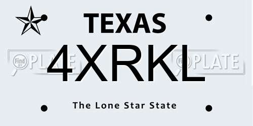 4XRKL Texas License Plate