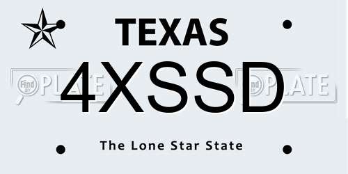 4XSSD Texas License Plate
