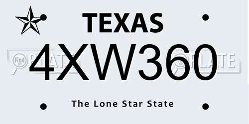 4XW360 Texas License Plate