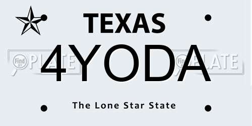 4YODA Texas License Plate