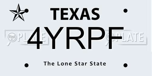 4YRPF Texas License Plate