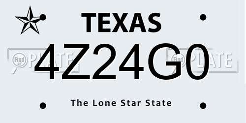 4Z24G0 Texas License Plate