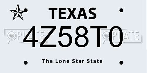 4Z58T0 Texas License Plate