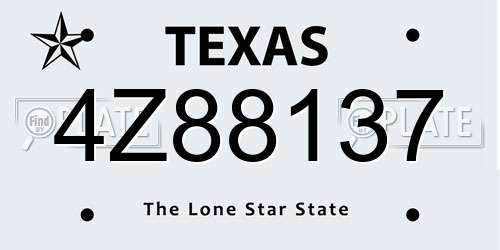 4Z88137 Texas License Plate